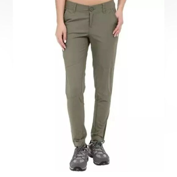 Mountain Hardwear Pants Womens Size 10 Army Green Wick Hiking Ankle utility - Picture 1 of 12